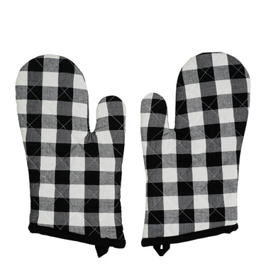 Annie Buffalo Check Black Oven Mitt Set of 2 - The Fox Decor